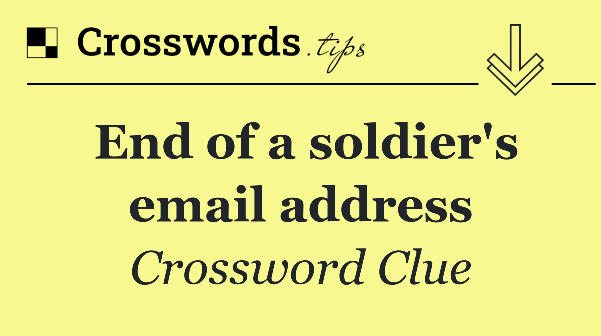 End of a soldier's email address