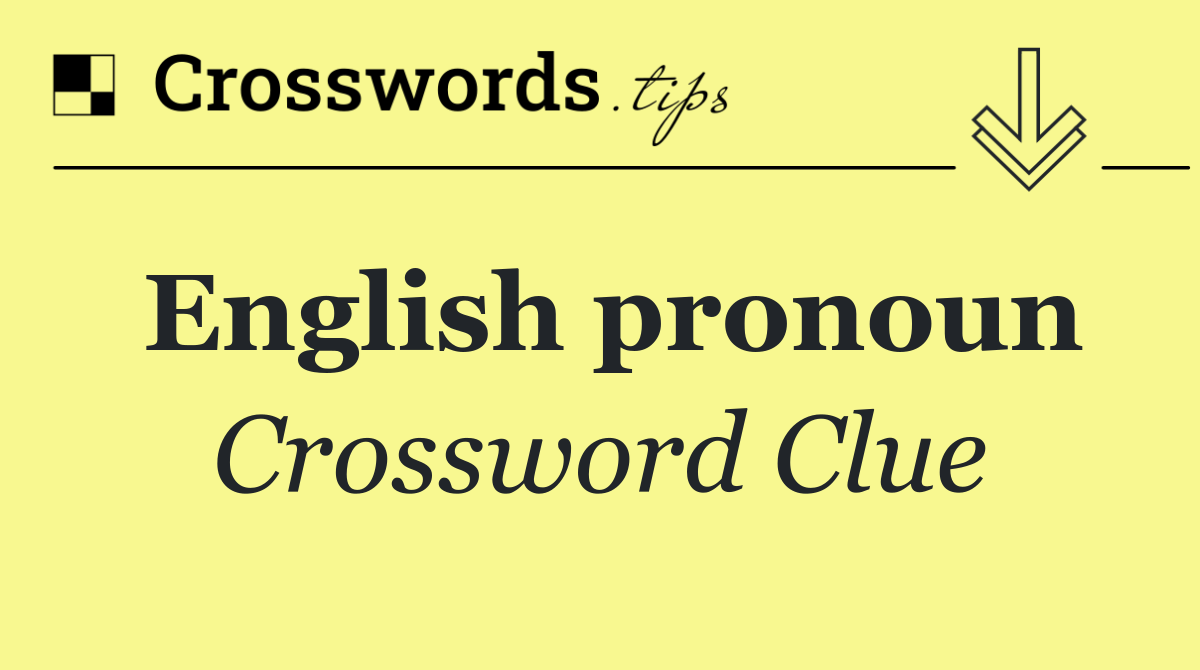 English pronoun