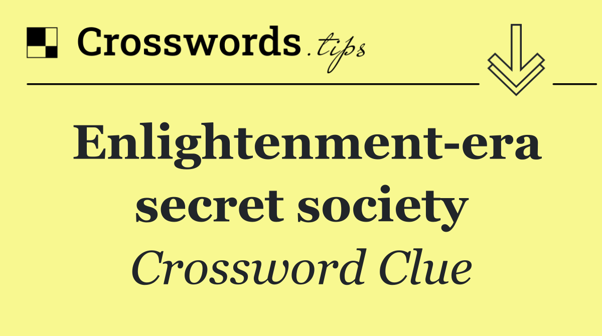 Enlightenment era secret society