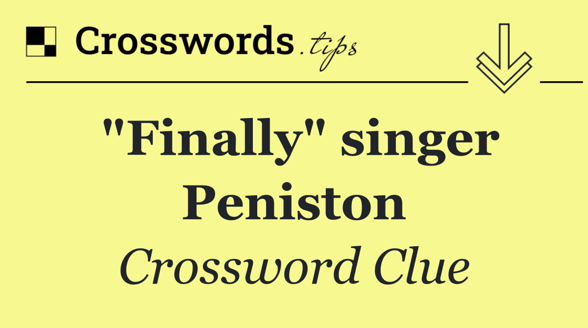 "Finally" singer Peniston