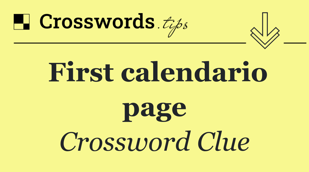 First calendario page