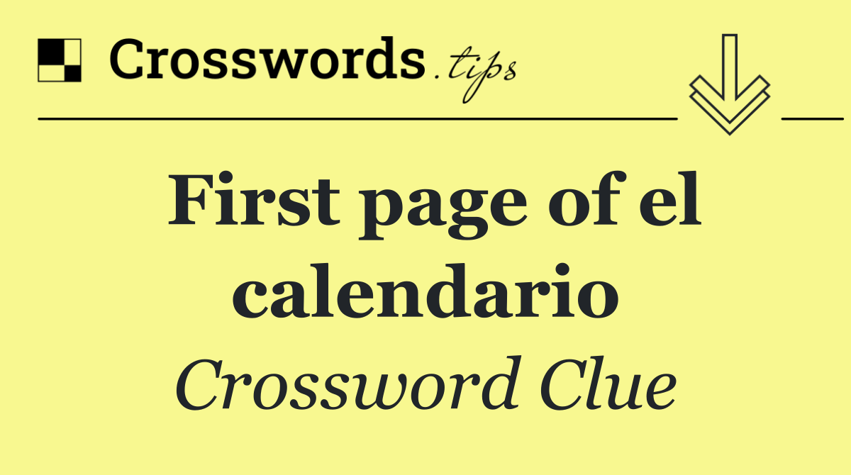 First page of el calendario
