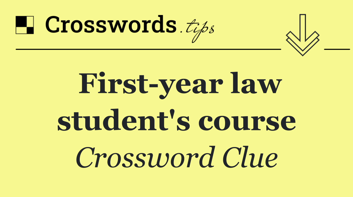 First year law student's course