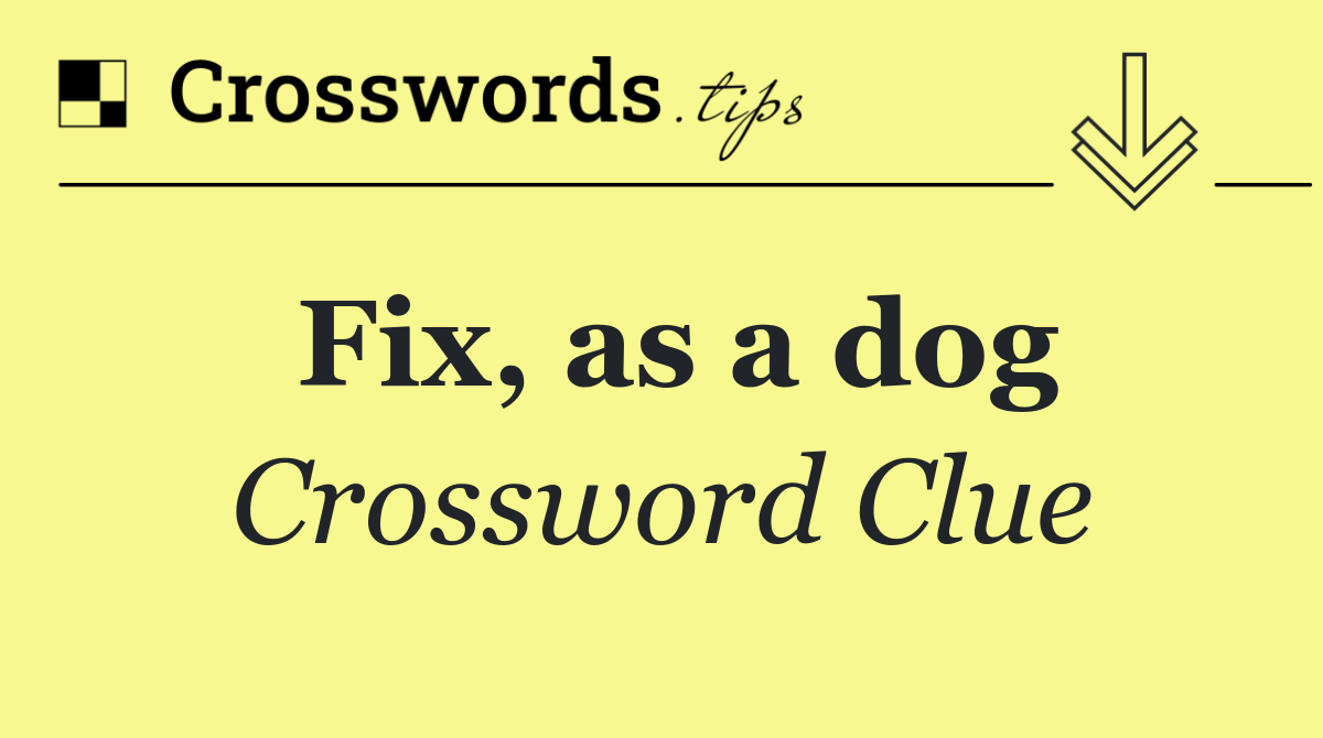 Fix, as a dog