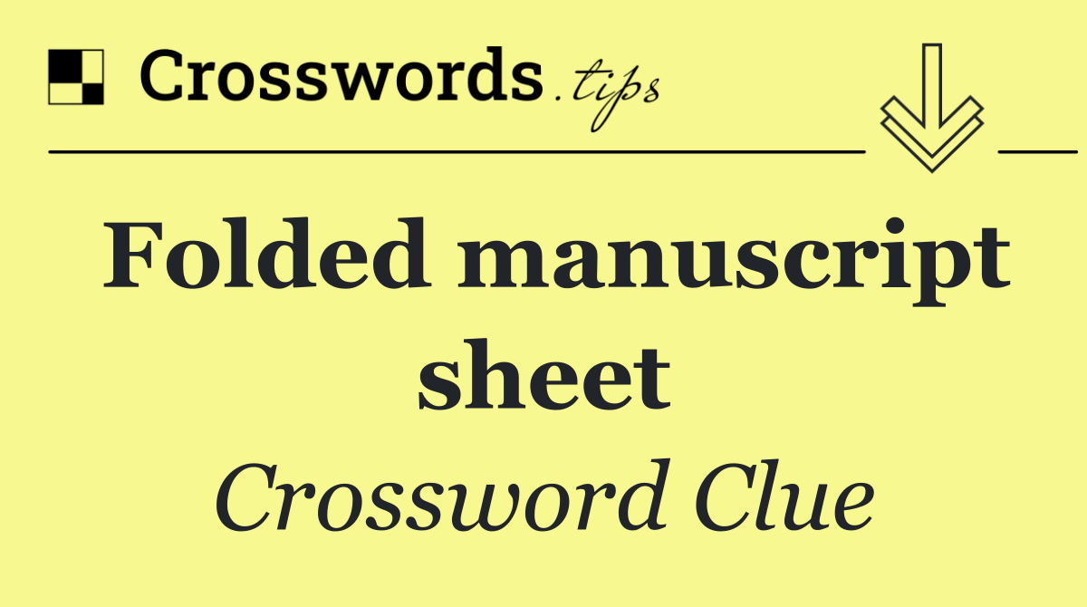 Folded manuscript sheet