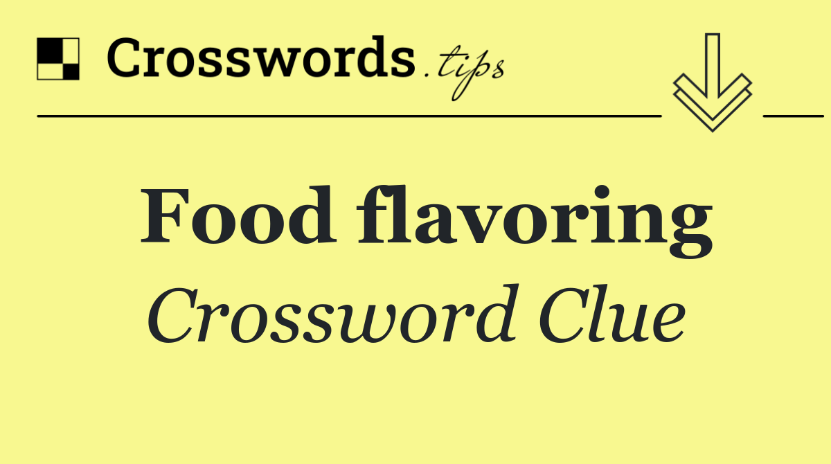 Food flavoring