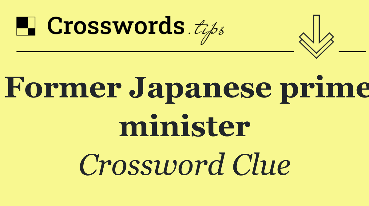 Former Japanese prime minister