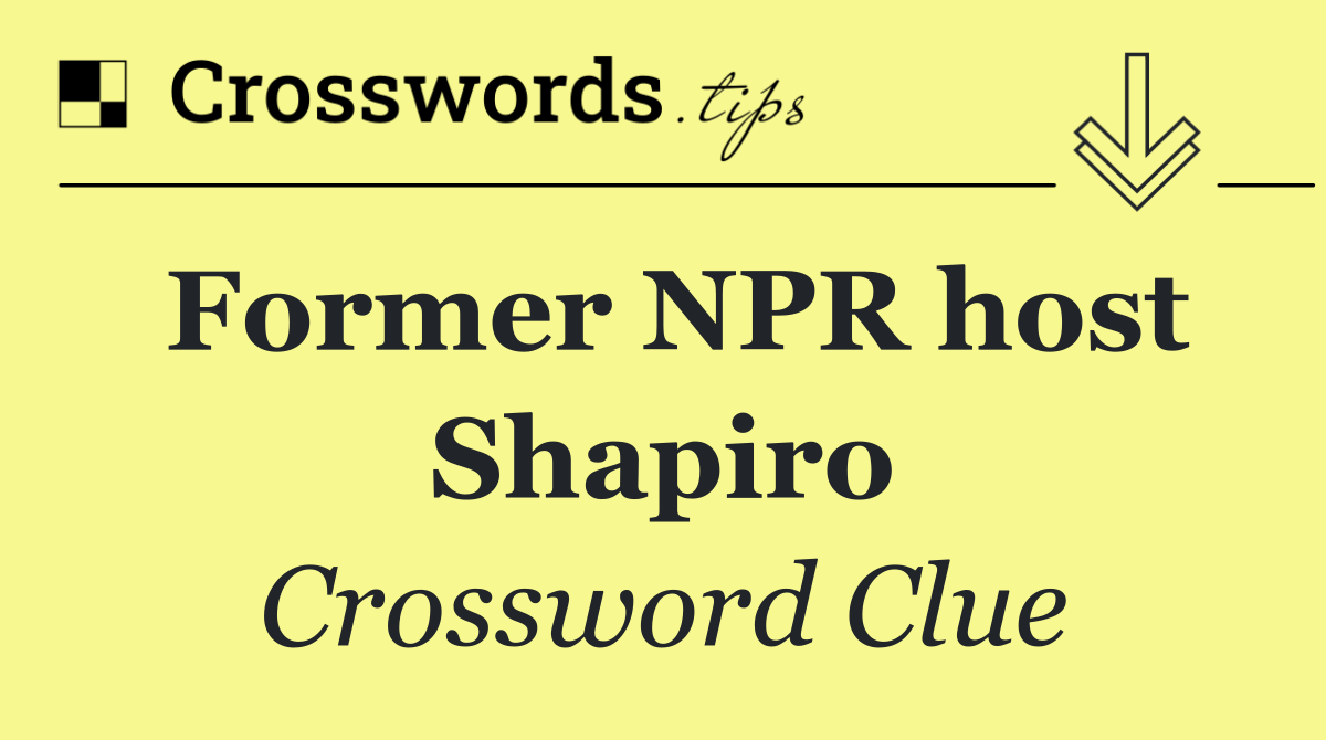 Former NPR host Shapiro