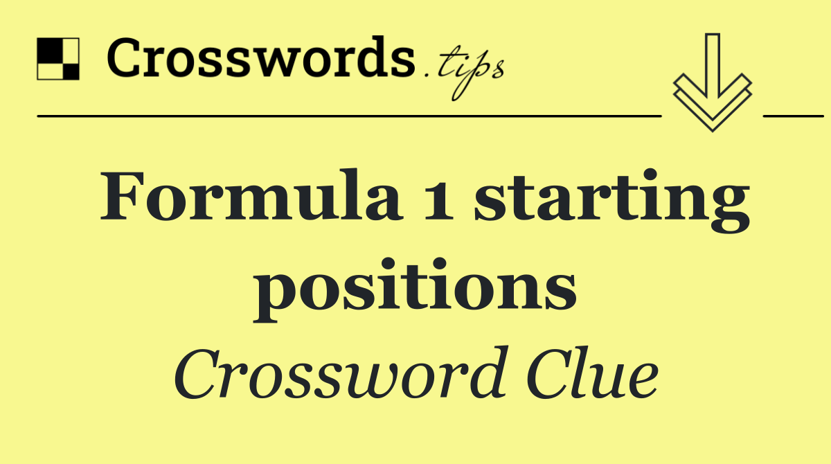Formula 1 starting positions