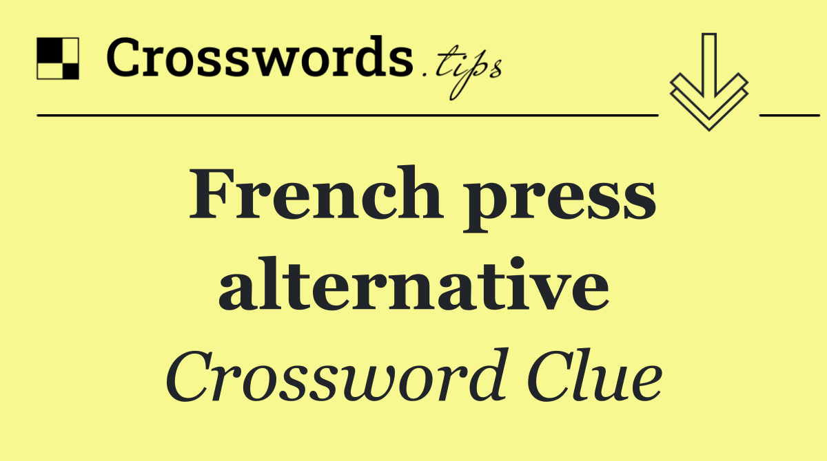 French press alternative