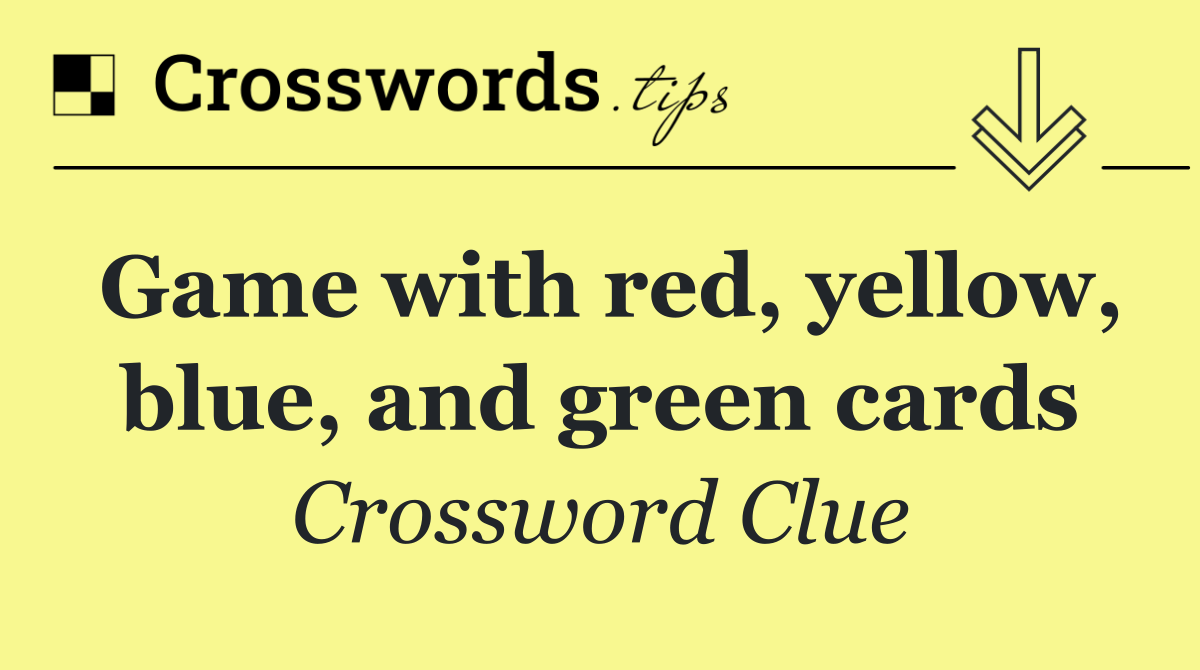Game with red, yellow, blue, and green cards