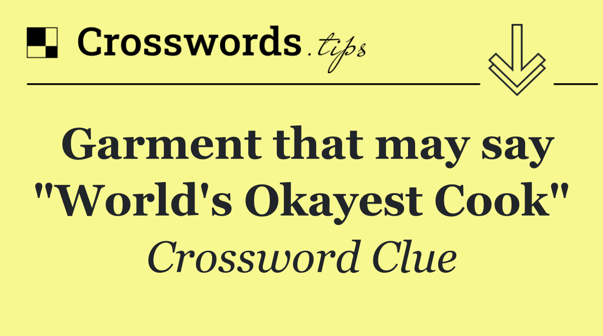 Garment that may say "World's Okayest Cook"