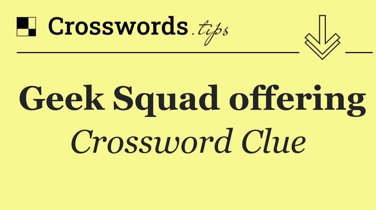 Geek Squad offering
