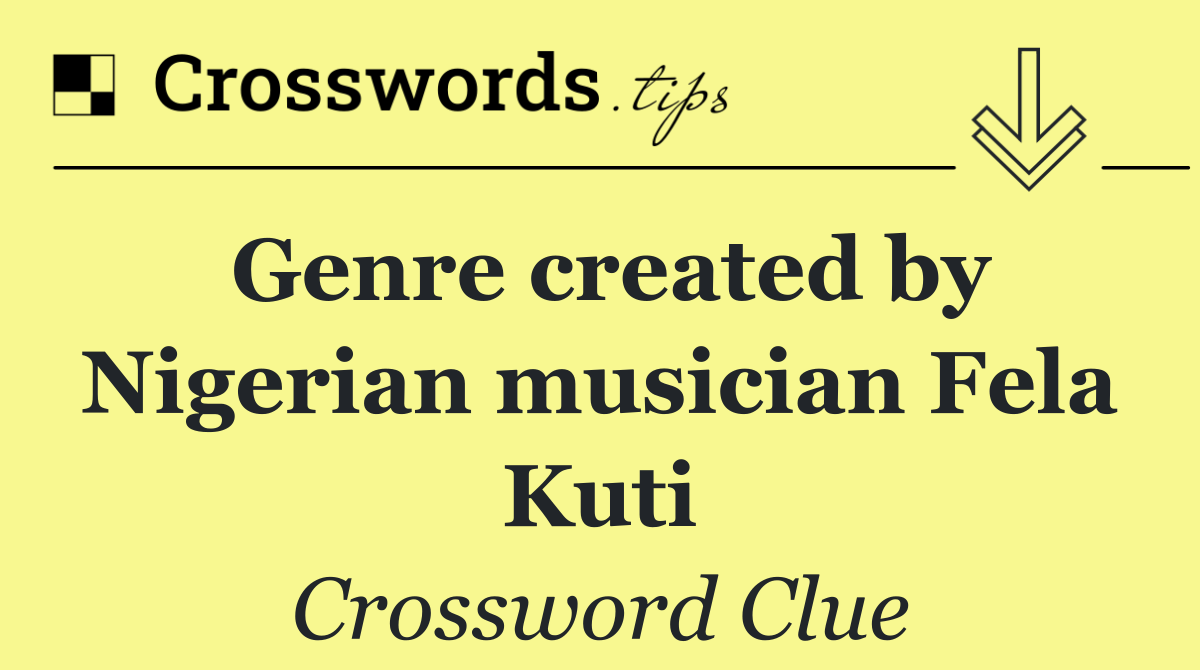 Genre created by Nigerian musician Fela Kuti