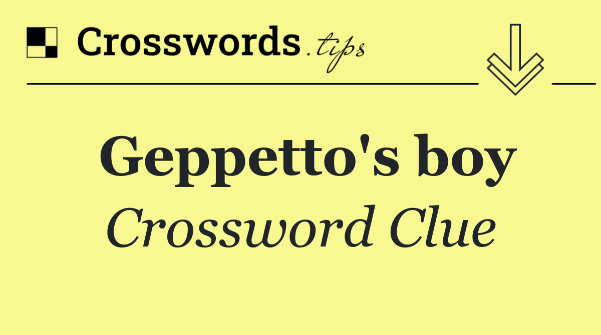 Geppetto's boy