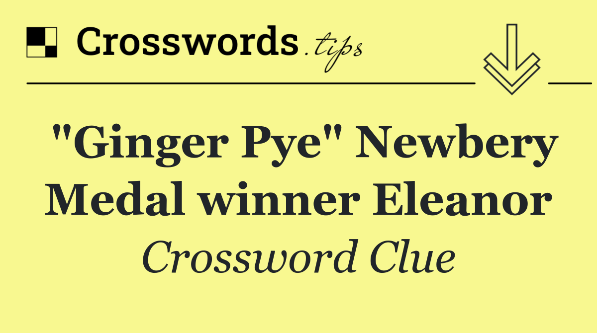 "Ginger Pye" Newbery Medal winner Eleanor