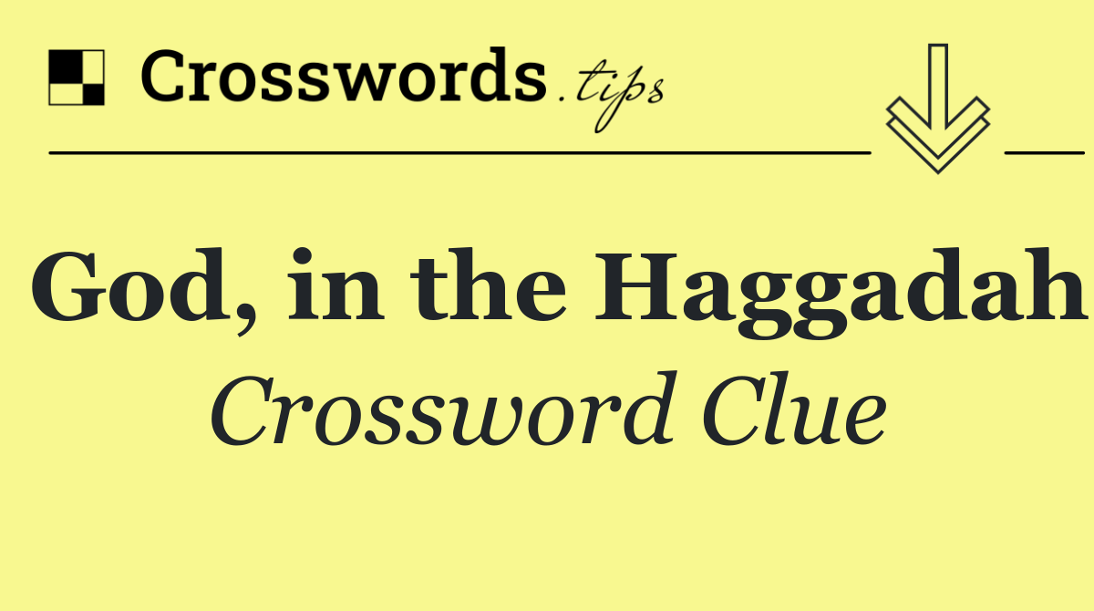 God, in the Haggadah