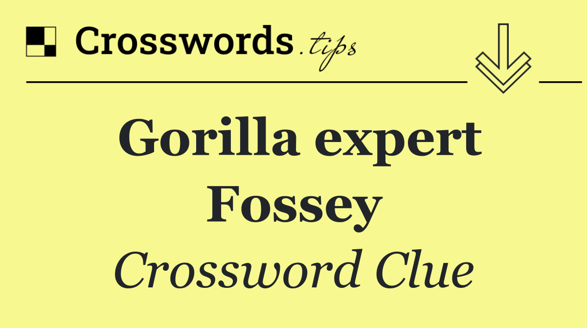 Gorilla expert Fossey