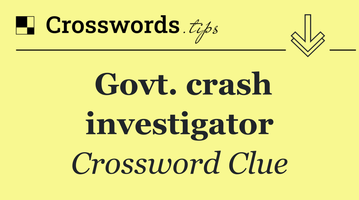 Govt. crash investigator