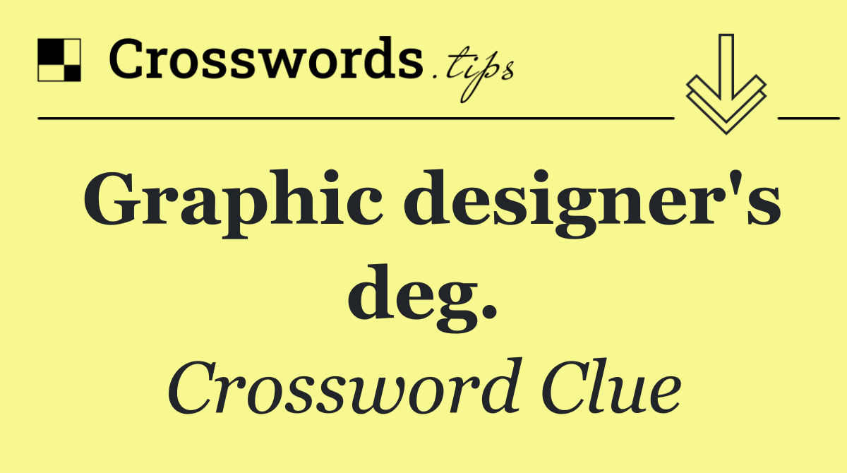 Graphic designer's deg.