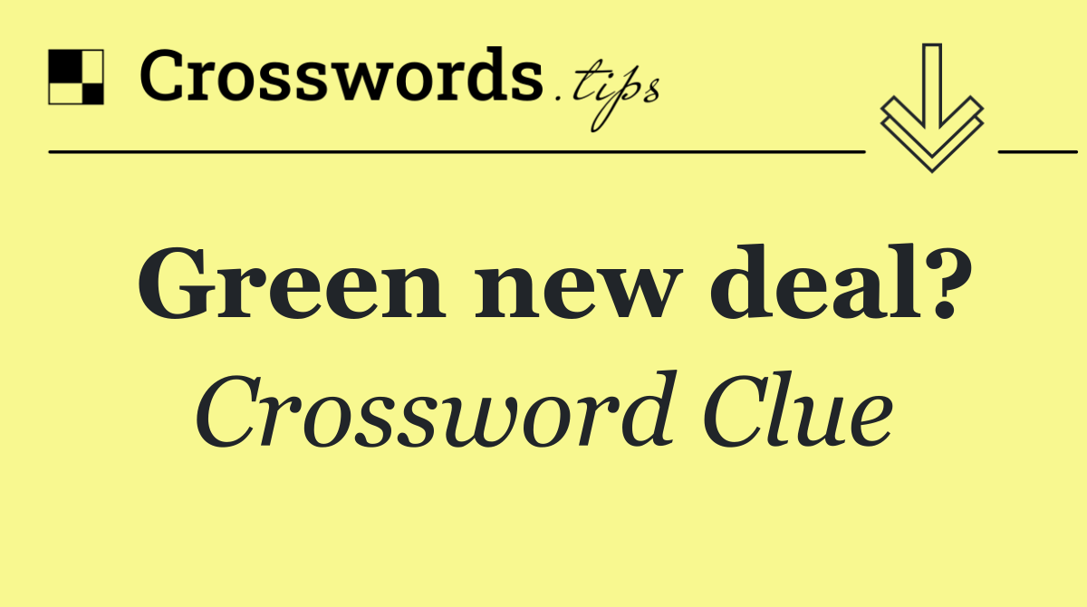 Green new deal?