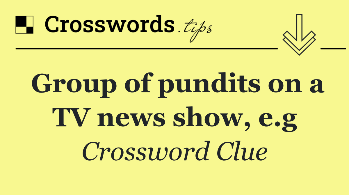 Group of pundits on a TV news show, e.g