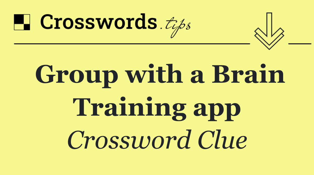Group with a Brain Training app