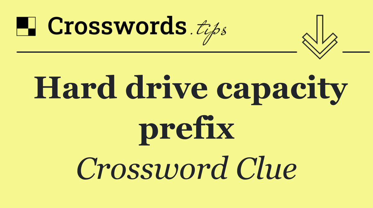 Hard drive capacity prefix