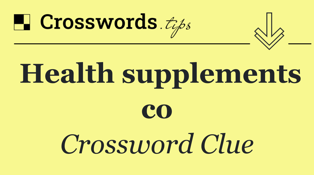Health supplements co