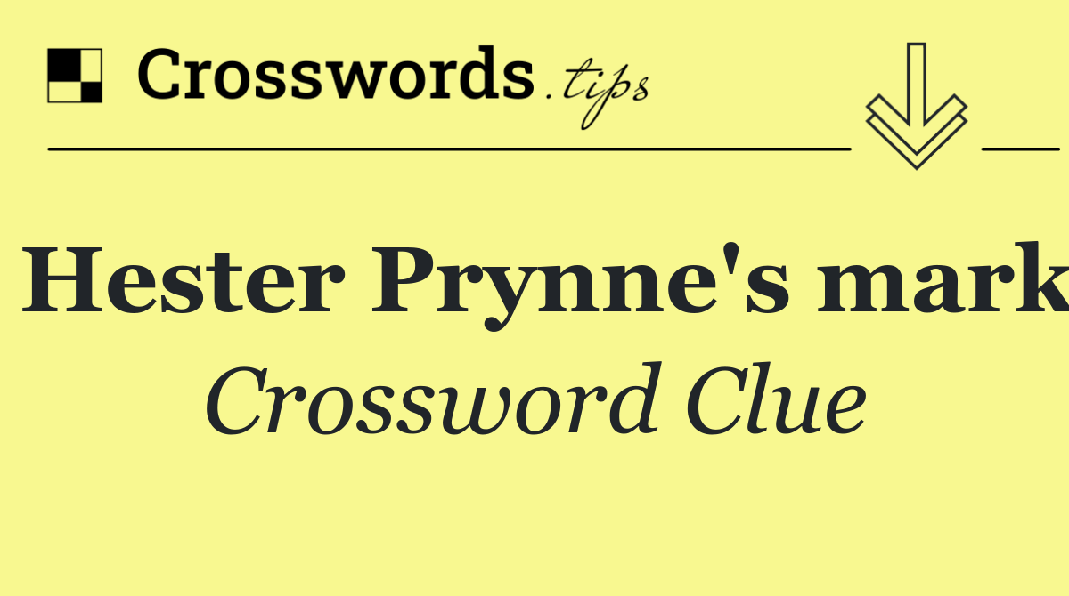 Hester Prynne's mark