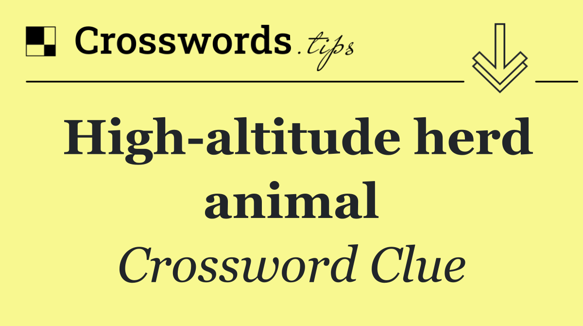 High altitude herd animal