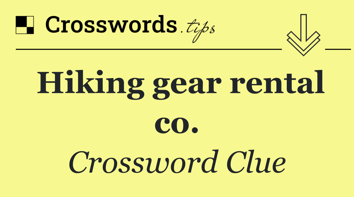Hiking gear rental co.