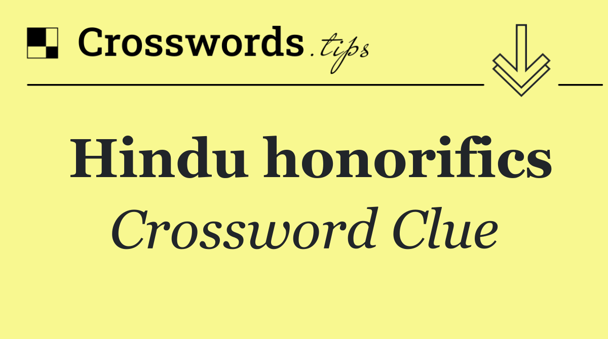 Hindu honorifics