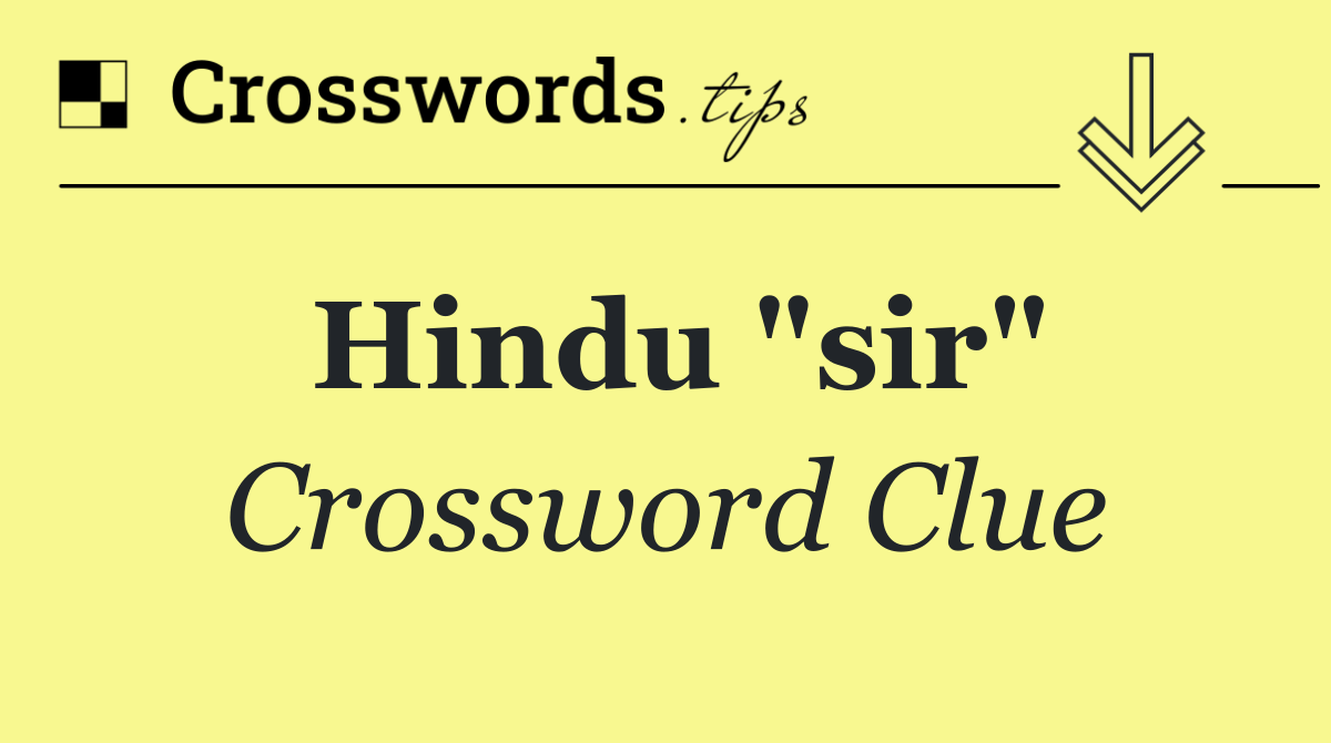 Hindu "sir"