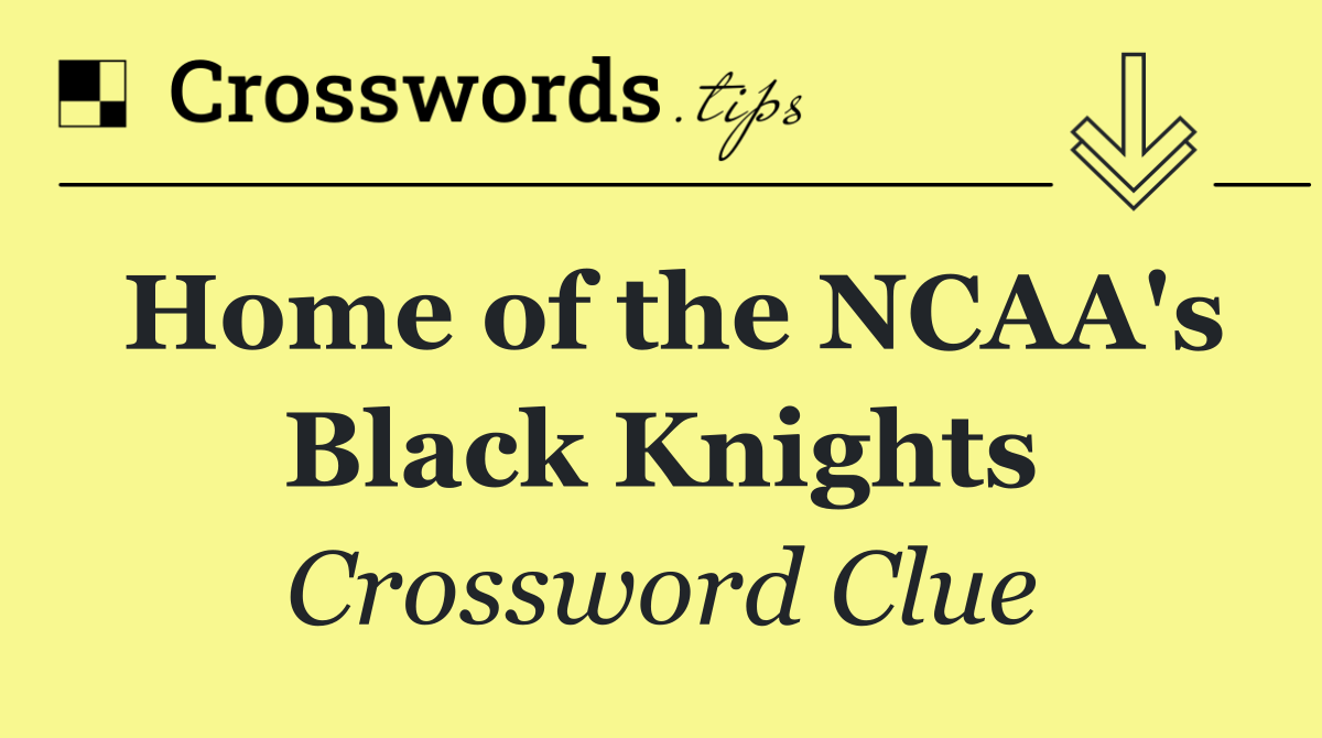 Home of the NCAA's Black Knights