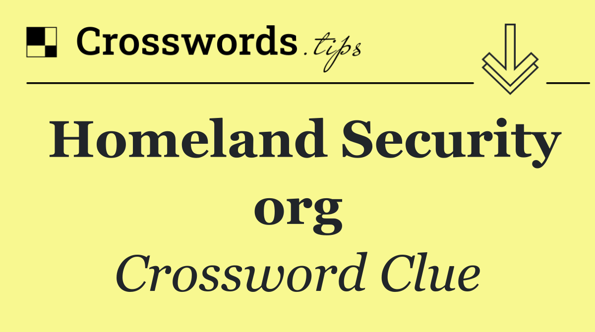 Homeland Security org