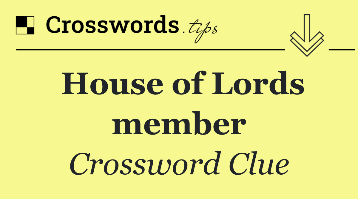 House of Lords member