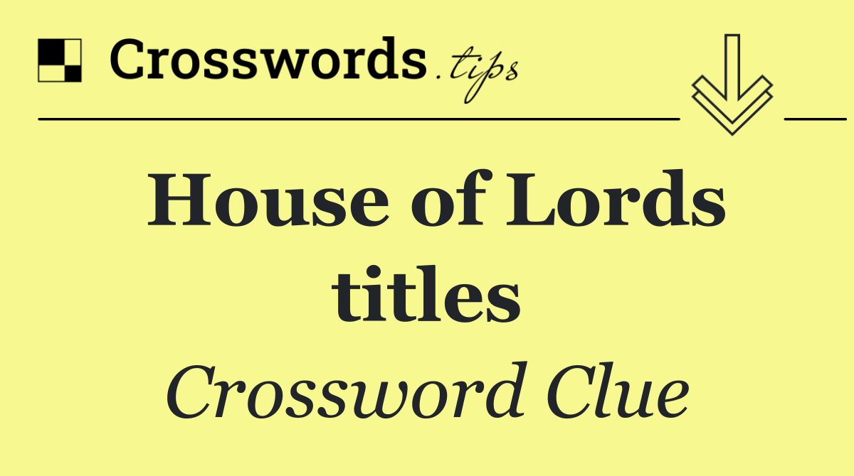 House of Lords titles