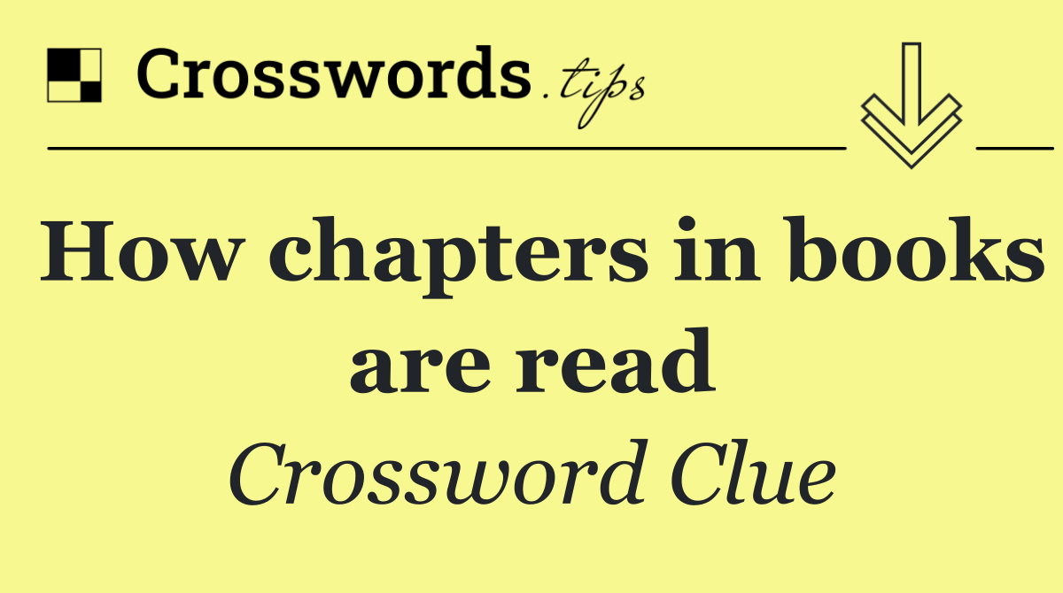 How chapters in books are read