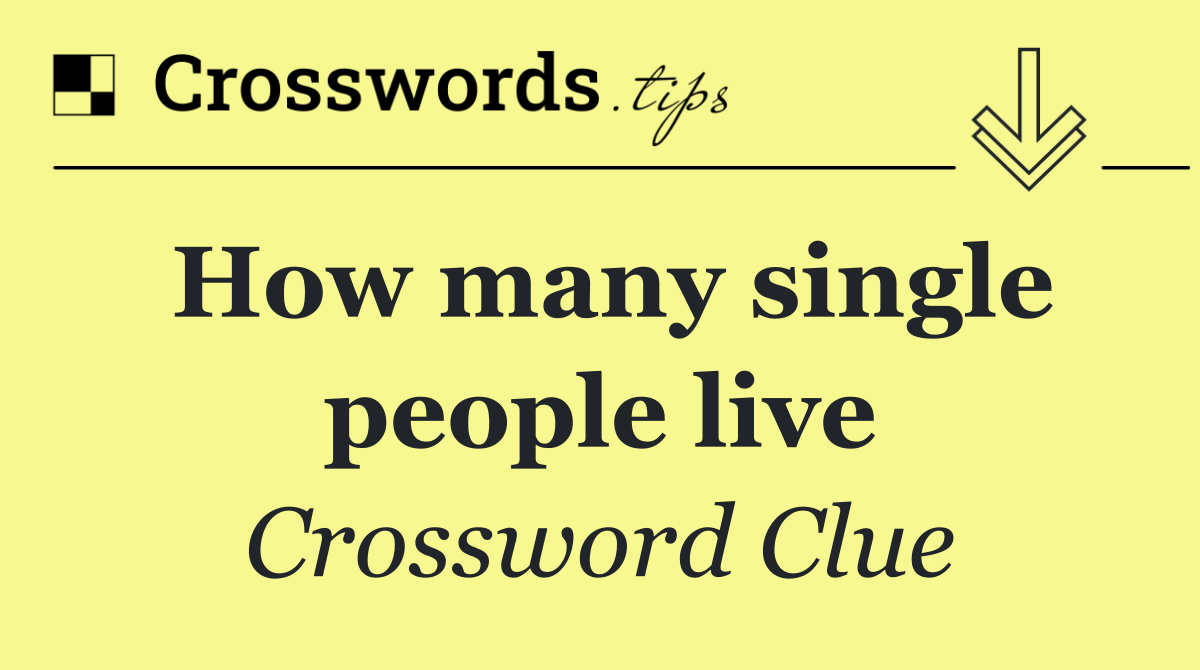 How many single people live