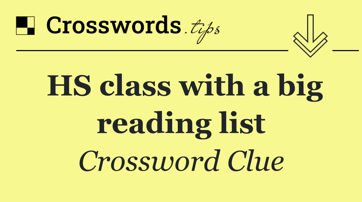 HS class with a big reading list