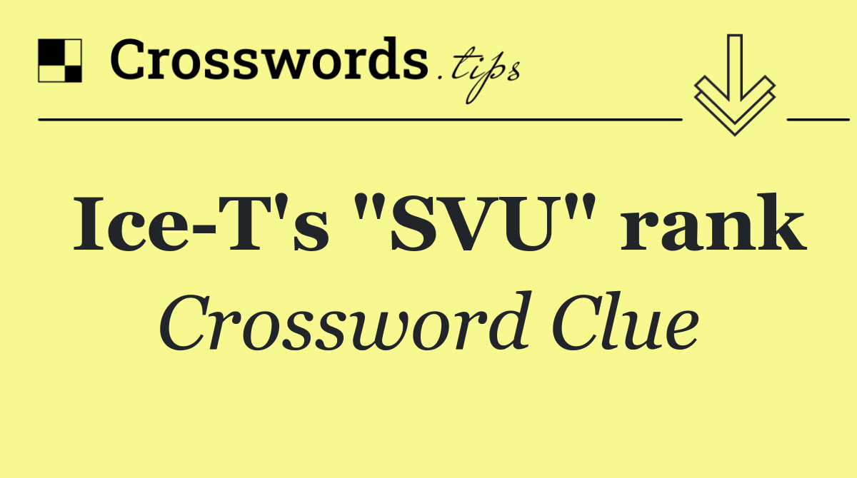 Ice T's "SVU" rank