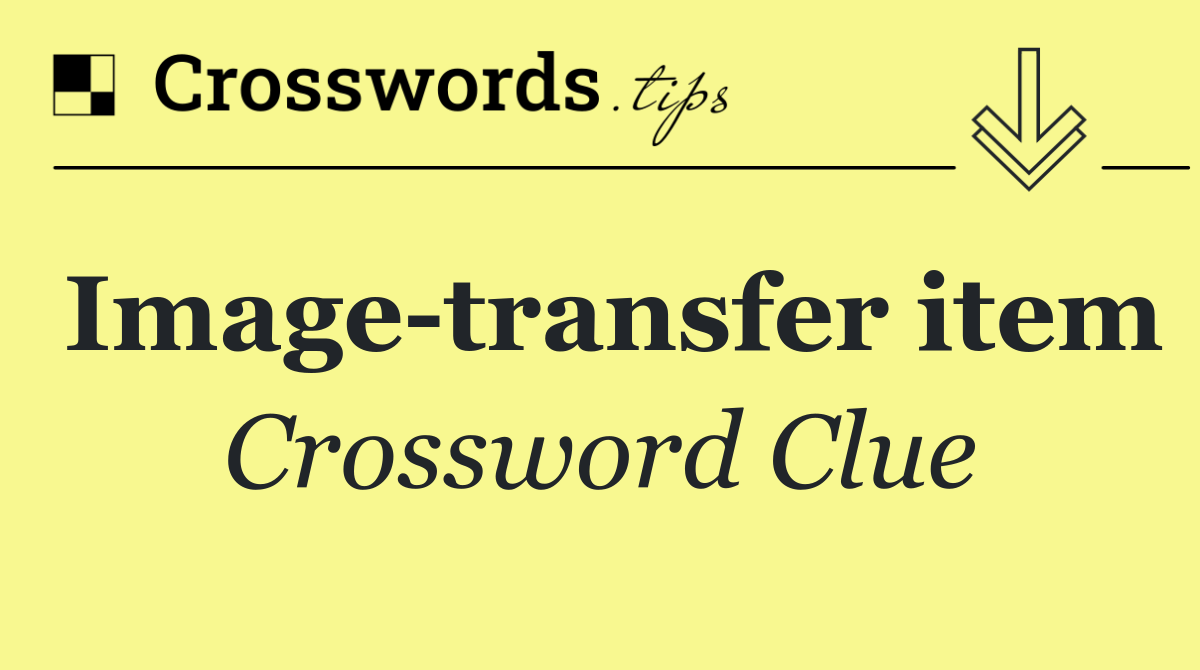 Image transfer item