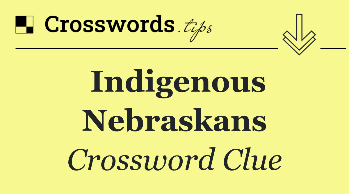 Indigenous Nebraskans