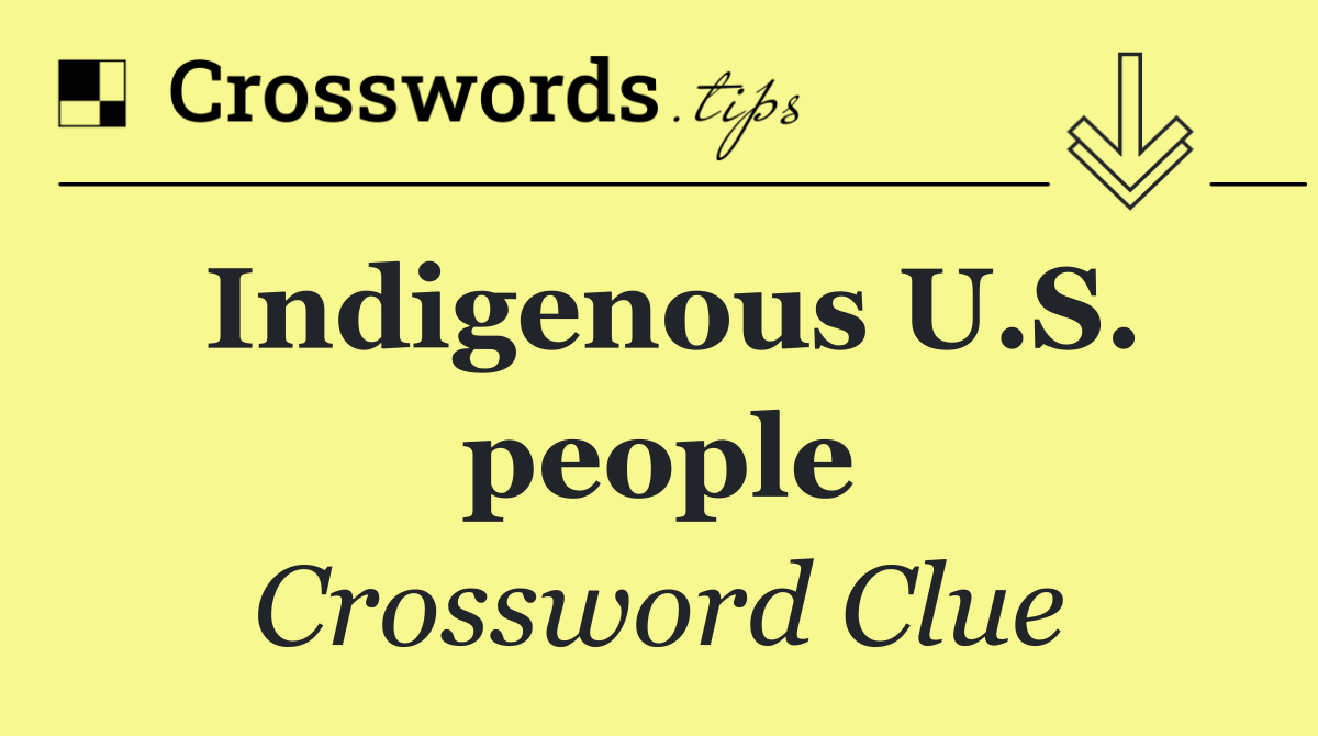 Indigenous U.S. people