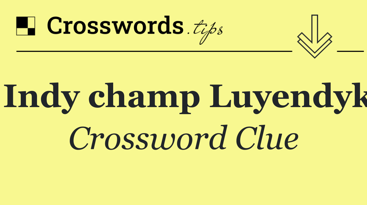 Indy champ Luyendyk