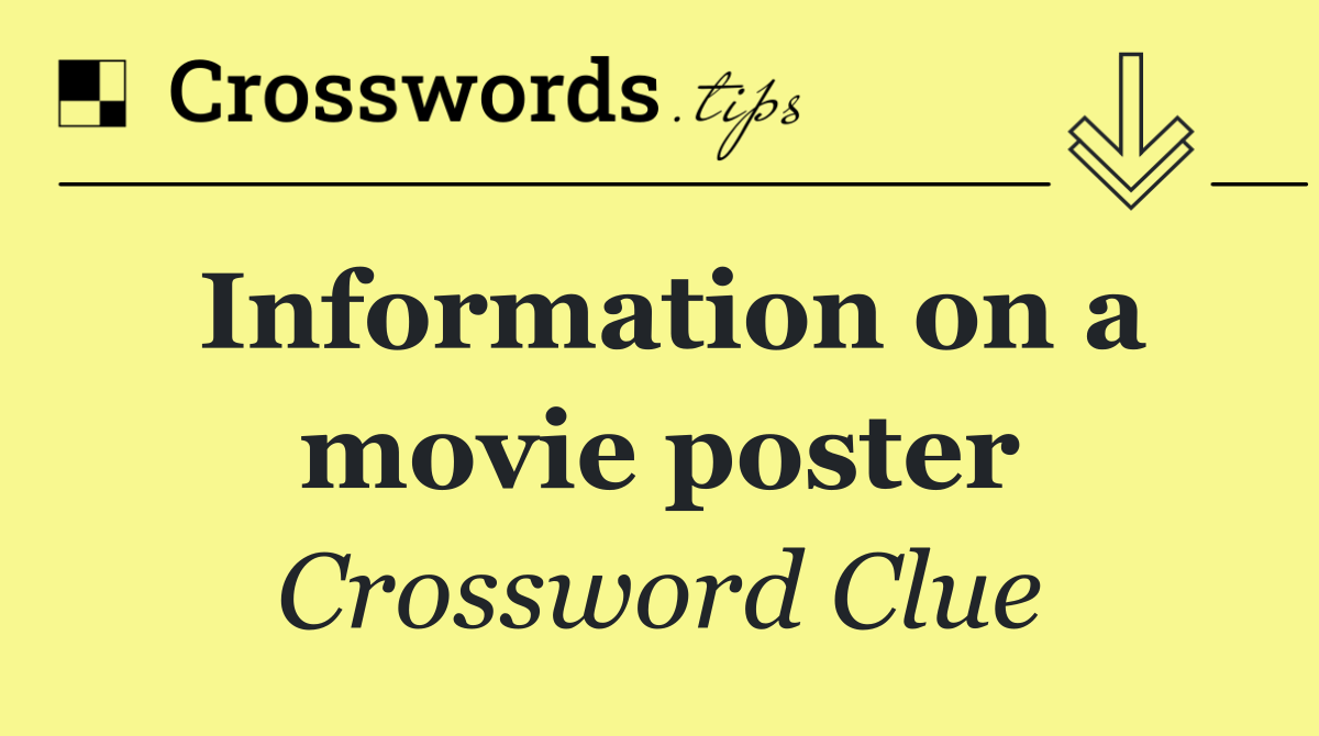 Information on a movie poster