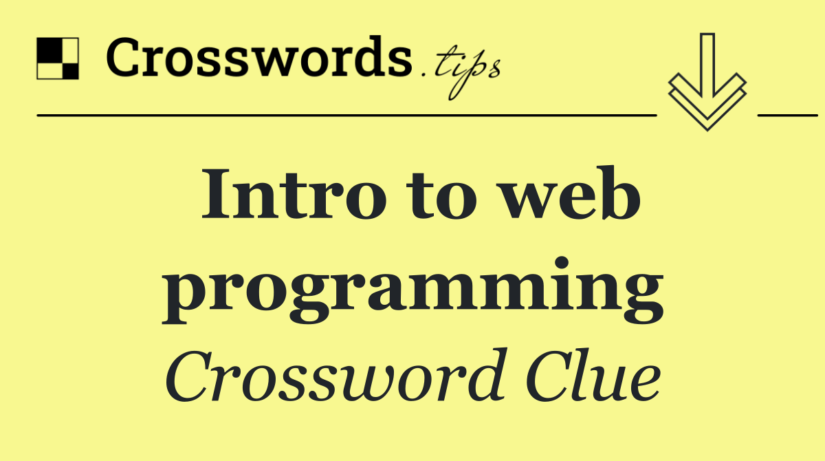 Intro to web programming