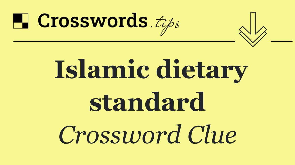 Islamic dietary standard