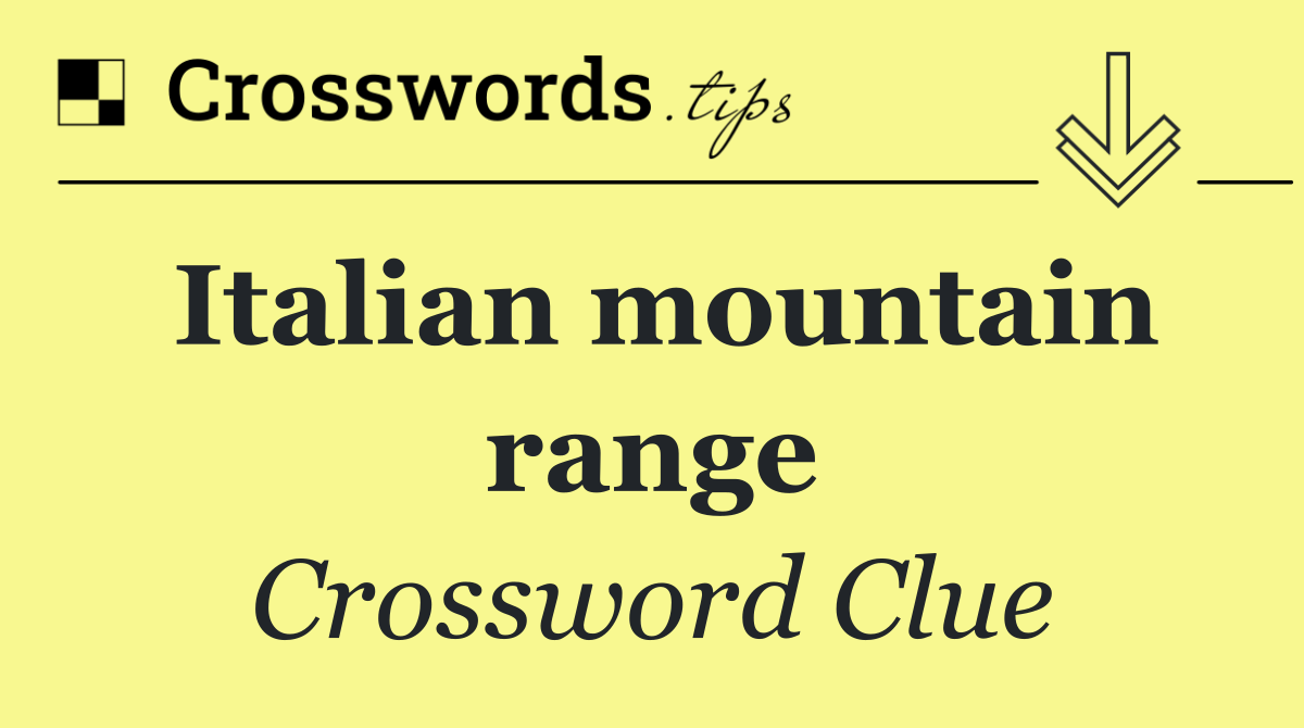 Italian mountain range